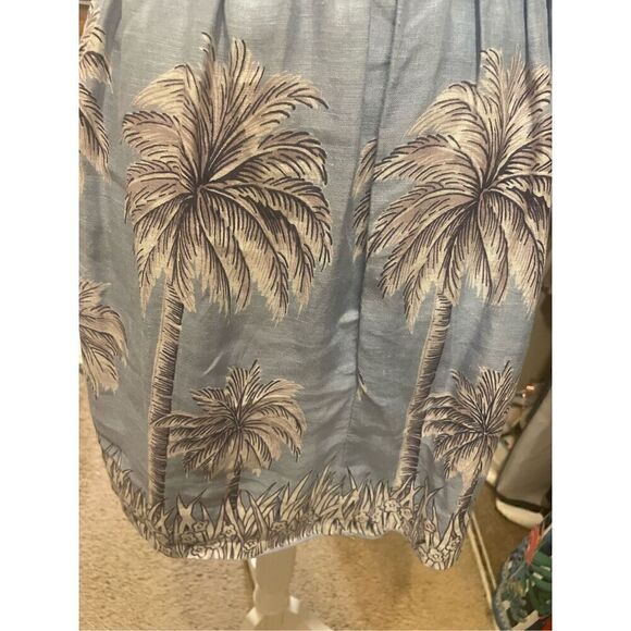 JCrew Linen Palm Print Mini Skirt Blue Size 4P - Picture 3 of 11